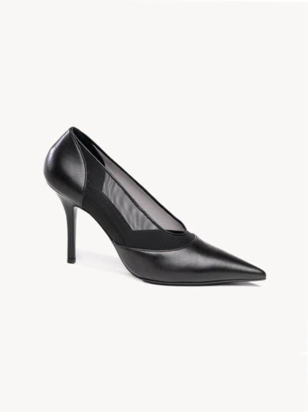 NWOT BRITT NETTA Greta Mesh Pane Pumps Heels in Black Made in Italy Size 37